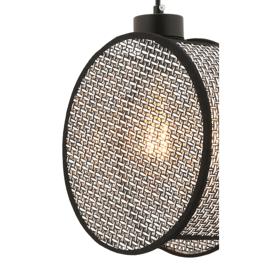 Lustre pendente DRUM 1xE27/60W/230V cinzento/preto