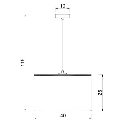 Lustre pendente em cabo ARDEN 1xE27/15W/230V Ø 40 cm bege