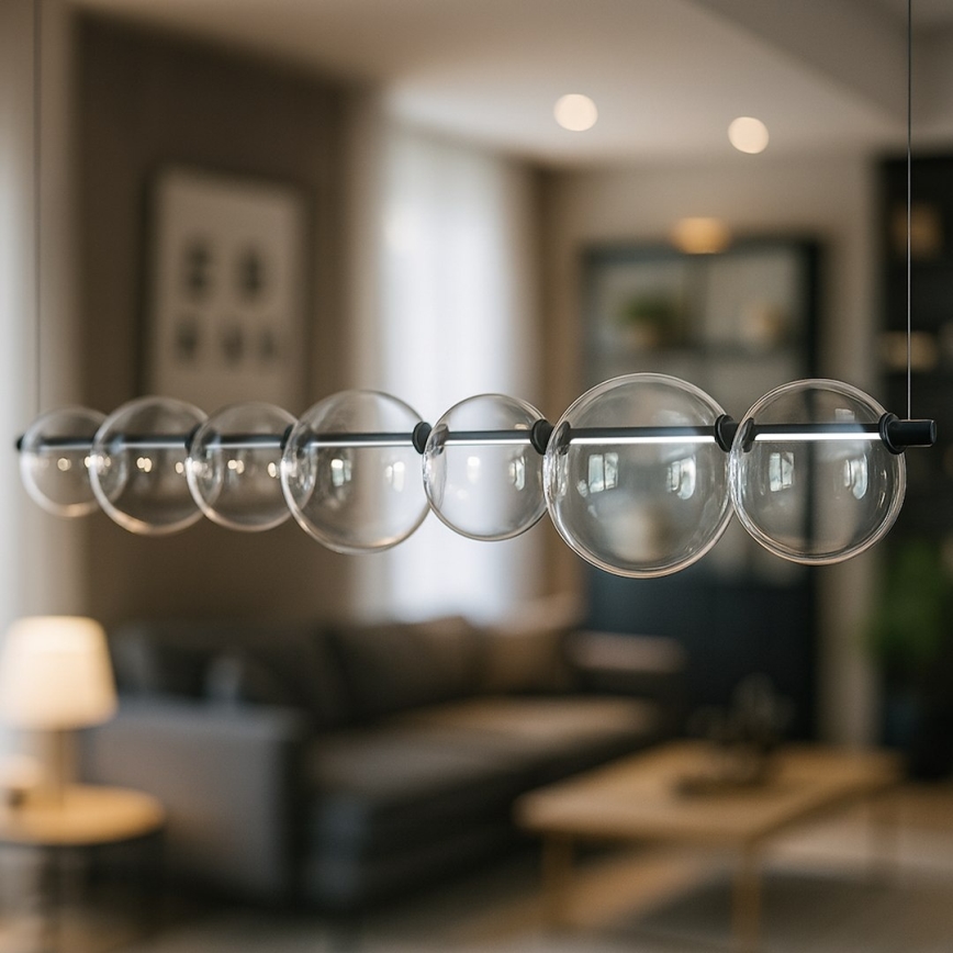 Lustre pendente em cabo ATOLA LED/19W/230V preto/transparente
