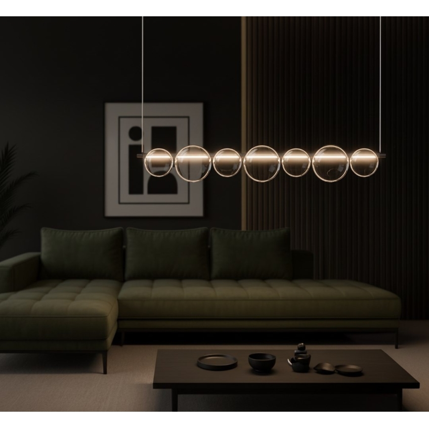 Lustre pendente em cabo ATOLA LED/19W/230V preto/transparente