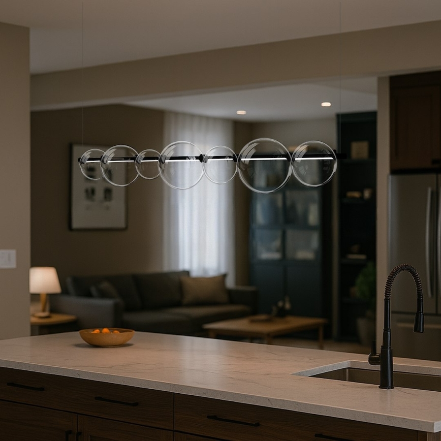 Lustre pendente em cabo ATOLA LED/19W/230V preto/transparente