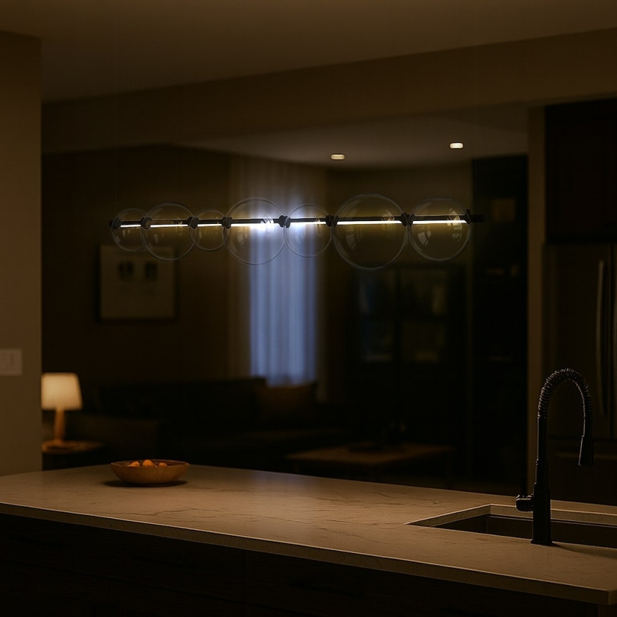Lustre pendente em cabo ATOLA LED/19W/230V preto/transparente