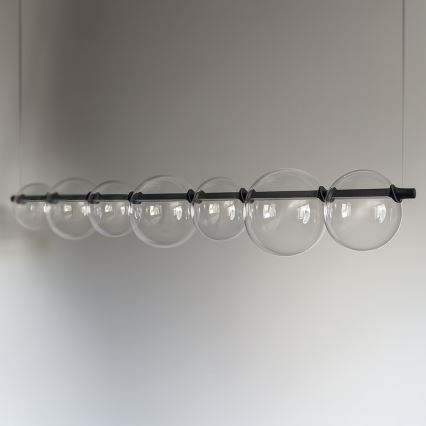 Lustre pendente em cabo ATOLA LED/19W/230V preto/transparente