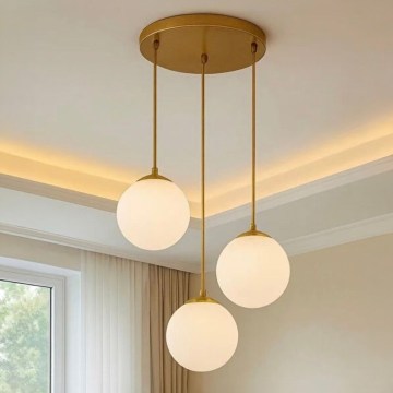 Lustre pendente em cabo BALLISTIC 3xE27/40W/230V dourado