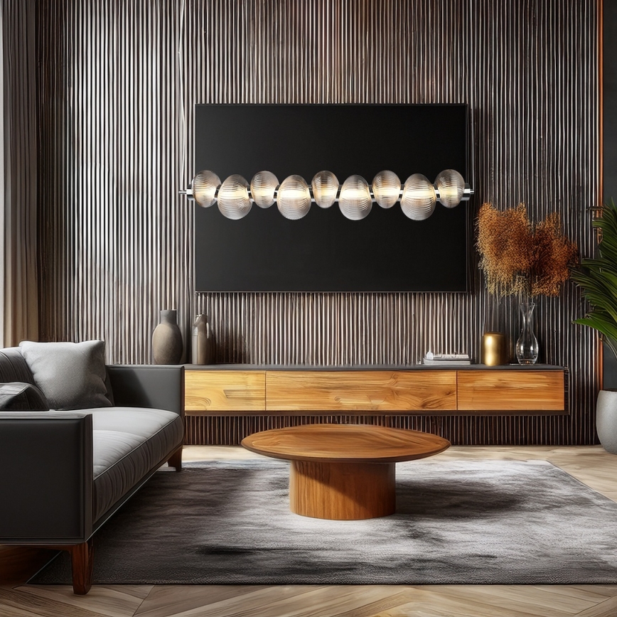 Lustre pendente em cabo BOLLA LED/32W/230V cromado brilhante/cinza fumê