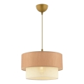 Lustre pendente em cabo ECHO 1xE27/60W/230V castanho/creme