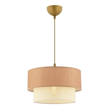 Lustre pendente em cabo ECHO 1xE27/60W/230V castanho/creme