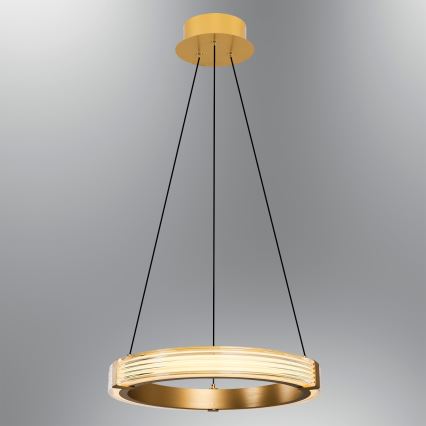 Lustre pendente em cabo JESI LED/22W/230V 3000K Ø 40 cm dourado