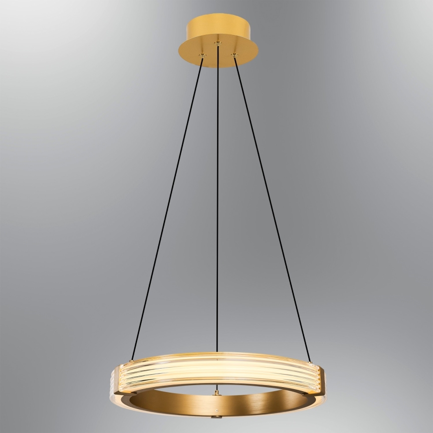 Lustre pendente em cabo JESI LED/22W/230V 3000K Ø 40 cm dourado