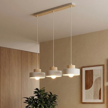 Lustre pendente em cabo KIVI 3xE27/15W/230V branco