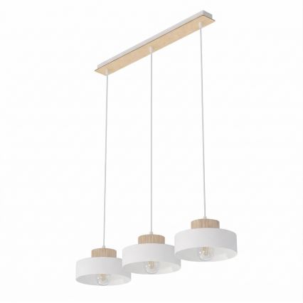 Lustre pendente em cabo KIVI 3xE27/15W/230V branco