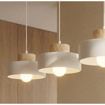 Lustre pendente em cabo KIVI 3xE27/15W/230V branco
