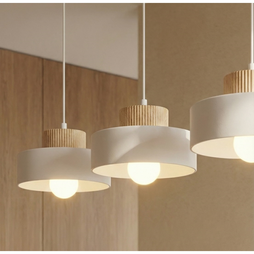 Lustre pendente em cabo KIVI 3xE27/15W/230V branco