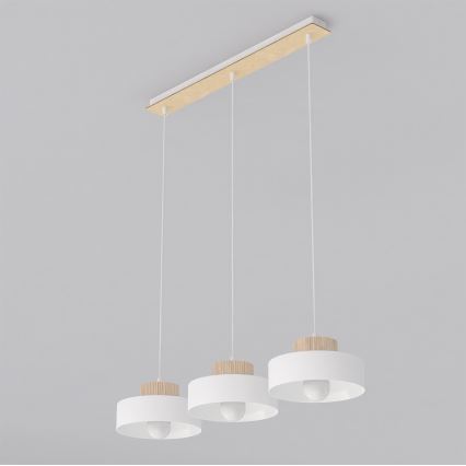 Lustre pendente em cabo KIVI 3xE27/15W/230V branco