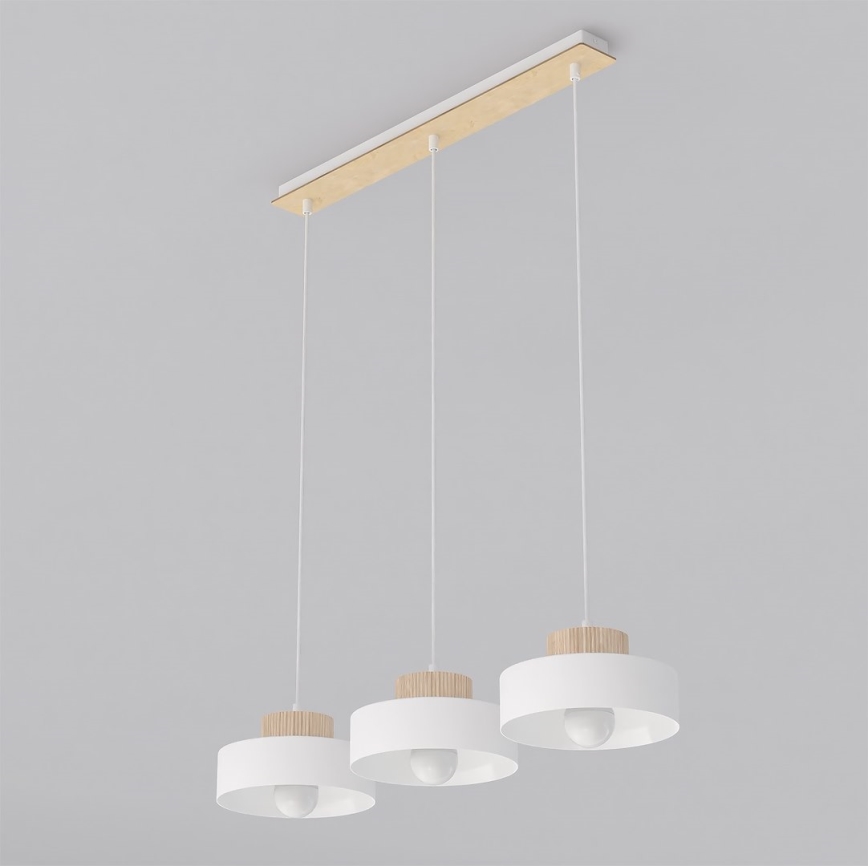 Lustre pendente em cabo KIVI 3xE27/15W/230V branco