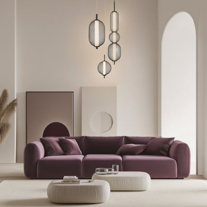 Lustre pendente em cabo PUMA LED/10W/230V, diâmetro 20 cm, preto