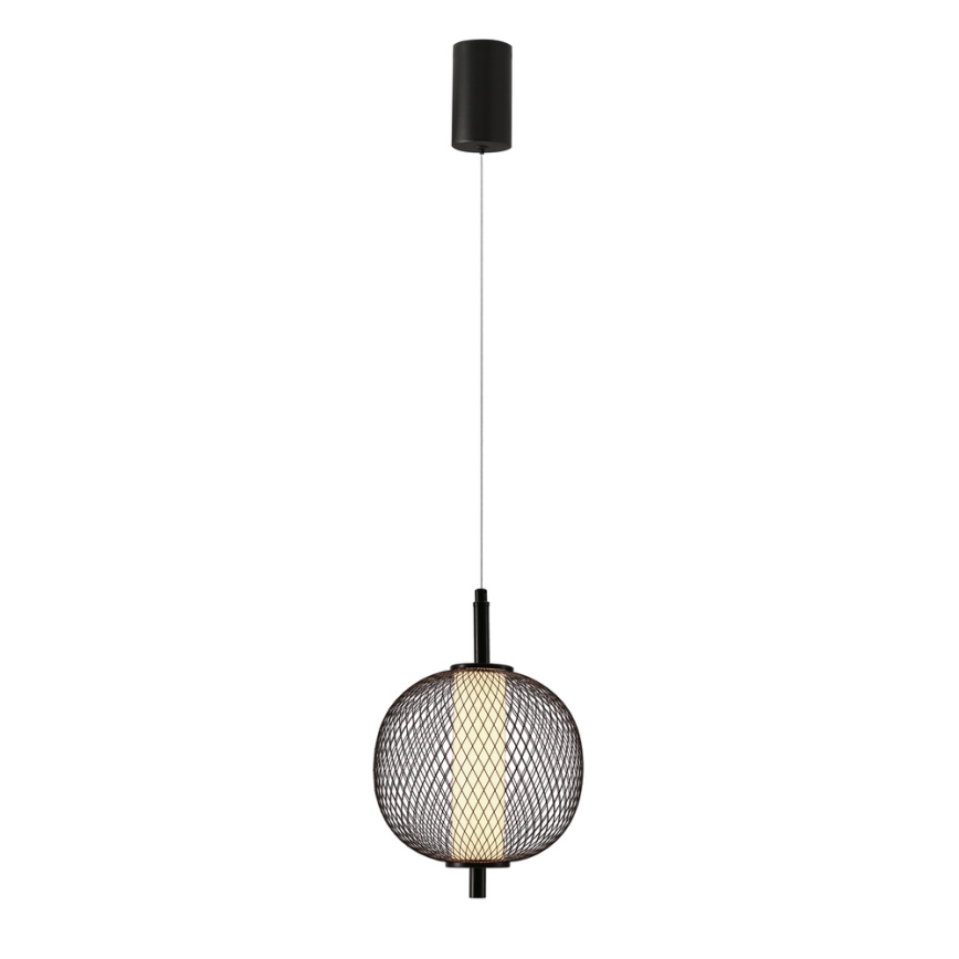 Lustre pendente em cabo PUMA LED/10W/230V, diâmetro 20 cm, preto