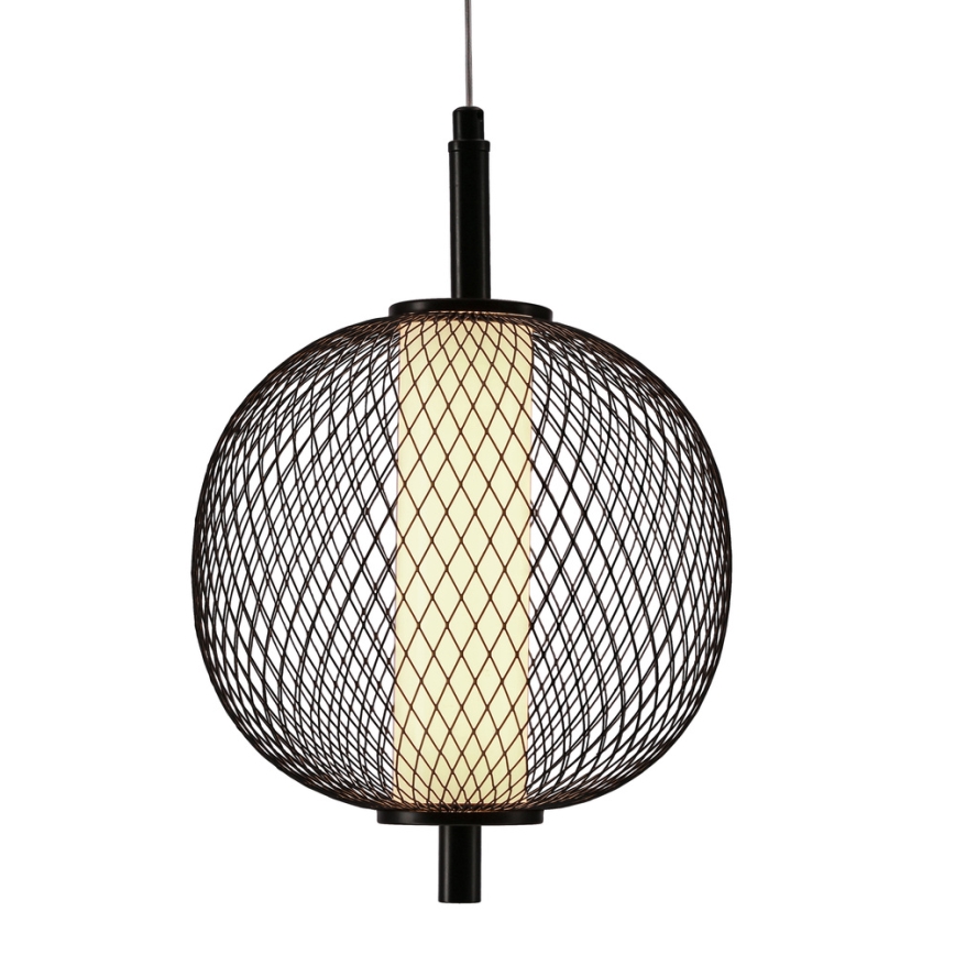 Lustre pendente em cabo PUMA LED/10W/230V, diâmetro 20 cm, preto