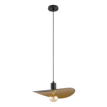Lustre pendente em cabo SAVANA 1xE27/15W/230V Ø 30 cm preto/dourado