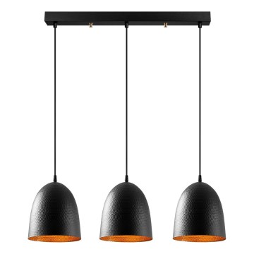 Lustre pendente em cabo TATTOO 3xE27/40W/230V preto