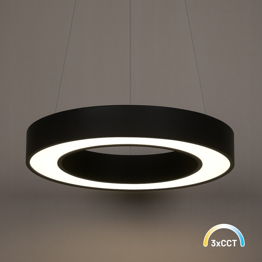 Lustre pendente em cabo UNION LED/40W/230V 3000/4000/6500K, diâmetro 40 cm, preto