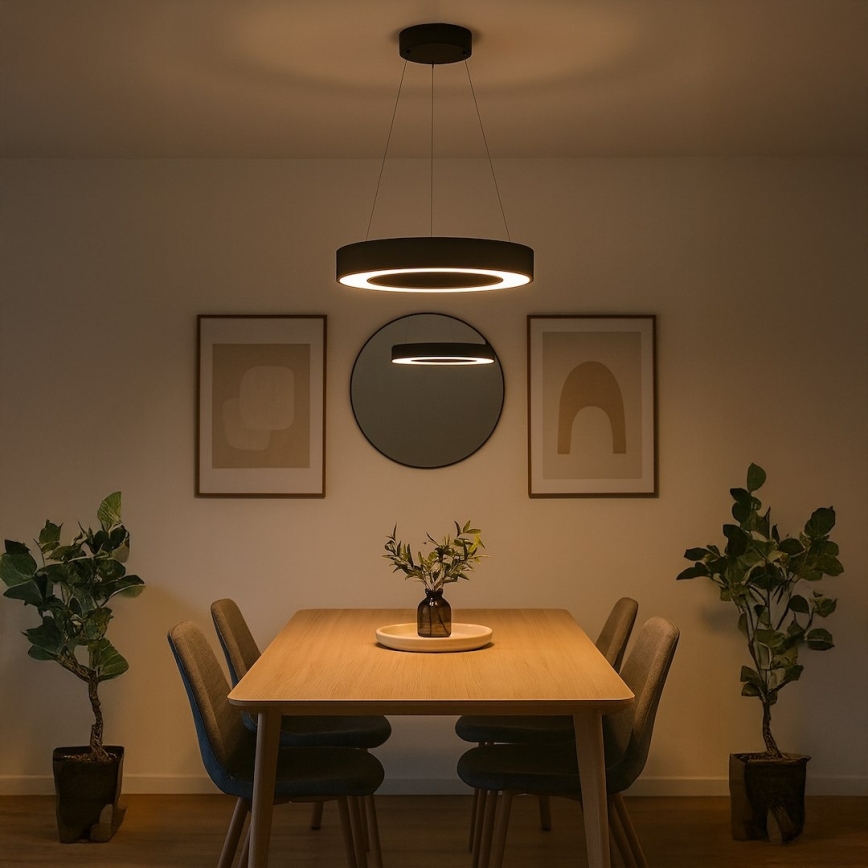 Lustre pendente em cabo UNION LED/40W/230V 3000/4000/6500K, diâmetro 40 cm, preto