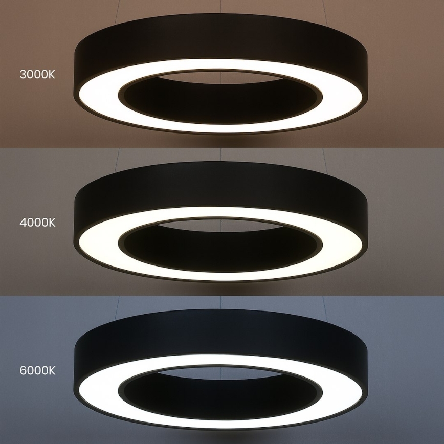 Lustre pendente em cabo UNION LED/40W/230V 3000/4000/6500K, diâmetro 40 cm, preto