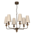 Lustre pendente em corrente GRENADA 6xE14/15W/230V bege