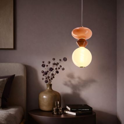 Lustre pendente FLORES LED/10W/230V dourado/laranja/castanho