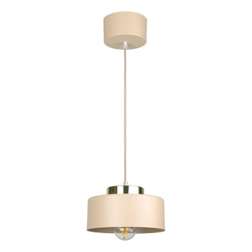 Lustre pendente IGNIA 1xE27/60W/230V bege/dourado