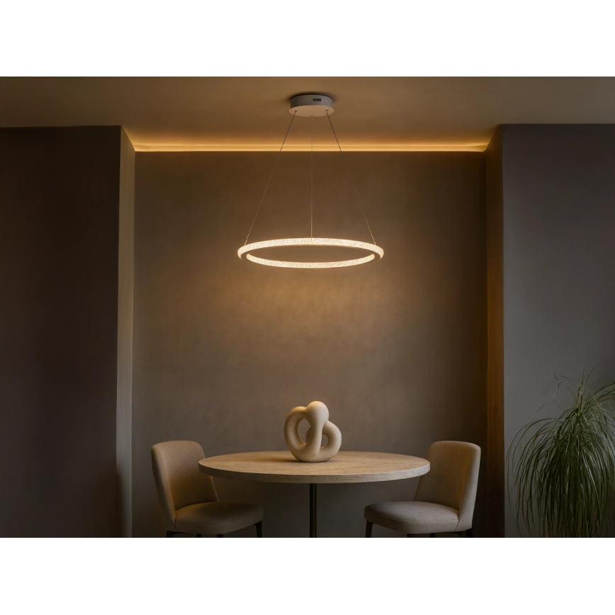 Lustre LED regulável suspenso por cabo LED/90W/230V 3000-6500K diâmetro 60 cm + comando remoto