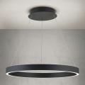 Lustre pendente LED dimerizável suspenso por cabo KOLK, 60 W, 230 V, 2700/3000/4000 K, Ø 60 cm, preto