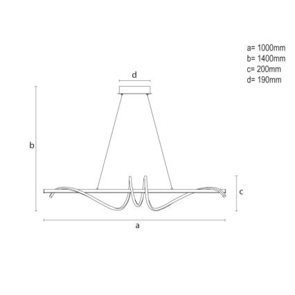 Lustre pendente LED regulável em cabo LED/50W/230V 3000-6500K 100 cm + comando remoto