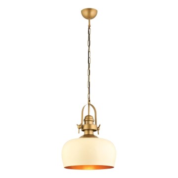 Lustre pendente MONZA com cabo 1xE27/40W/230V, diâmetro 30 cm, creme/bronze