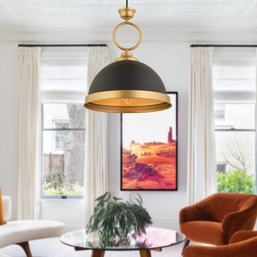 Lustre pendente MONZA com cabo 1xE27/40W/230V Ø 30 cm preto/bronze