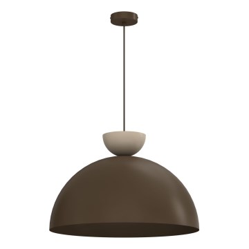Lustre pendente NEVIS 1xE27/15W/230V Ø 50 cm castanho