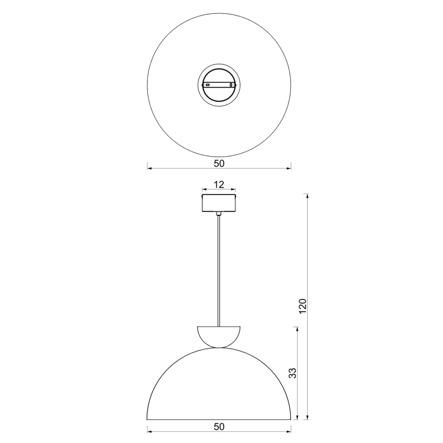 Lustre pendente NEVIS 1xE27/15W/230V Ø 50 cm castanho