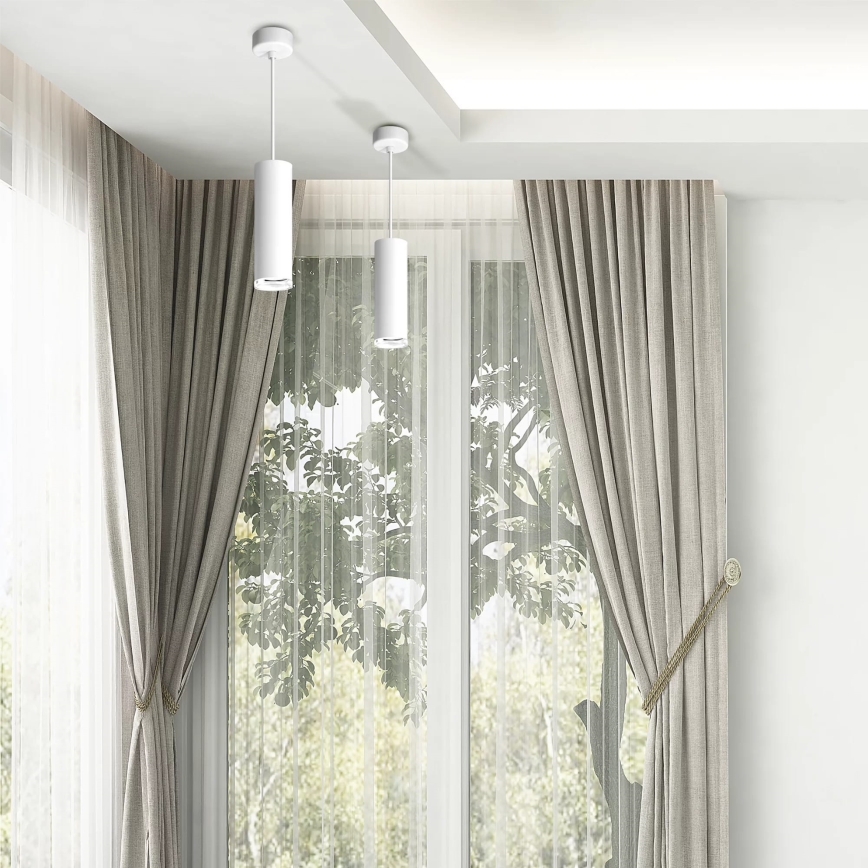 Lustre suspenso LED RGBW dimerizável para casa de banho TURYN 1xGU10/4,8W/230V 3000K IP44 branco + controlo remoto
