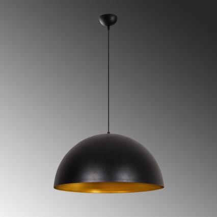 Lustre pendente SIVANI com cabo 1xE27/40W/230V Ø 60 cm preto/cobre