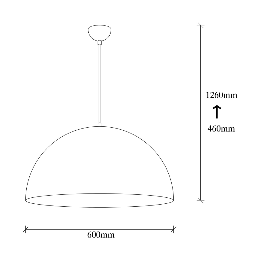 Lustre pendente SIVANI com cabo 1xE27/40W/230V Ø 60 cm preto/cobre