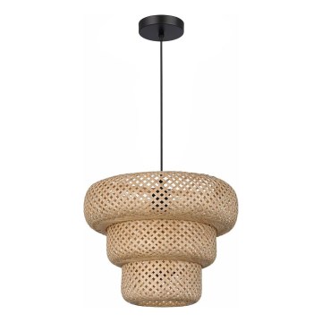 Lustre pendente TULUM com cabo, 1x E27/15W/230V, em bambu