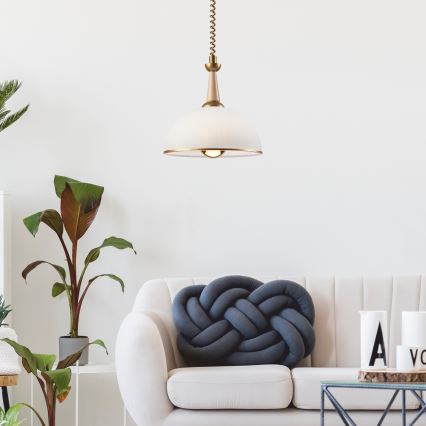 Lustre retrátil CHIARA 1xE27/60W/230V bege/buche