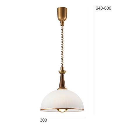 Lustre retrátil CHIARA 1xE27/60W/230V castanho/buche