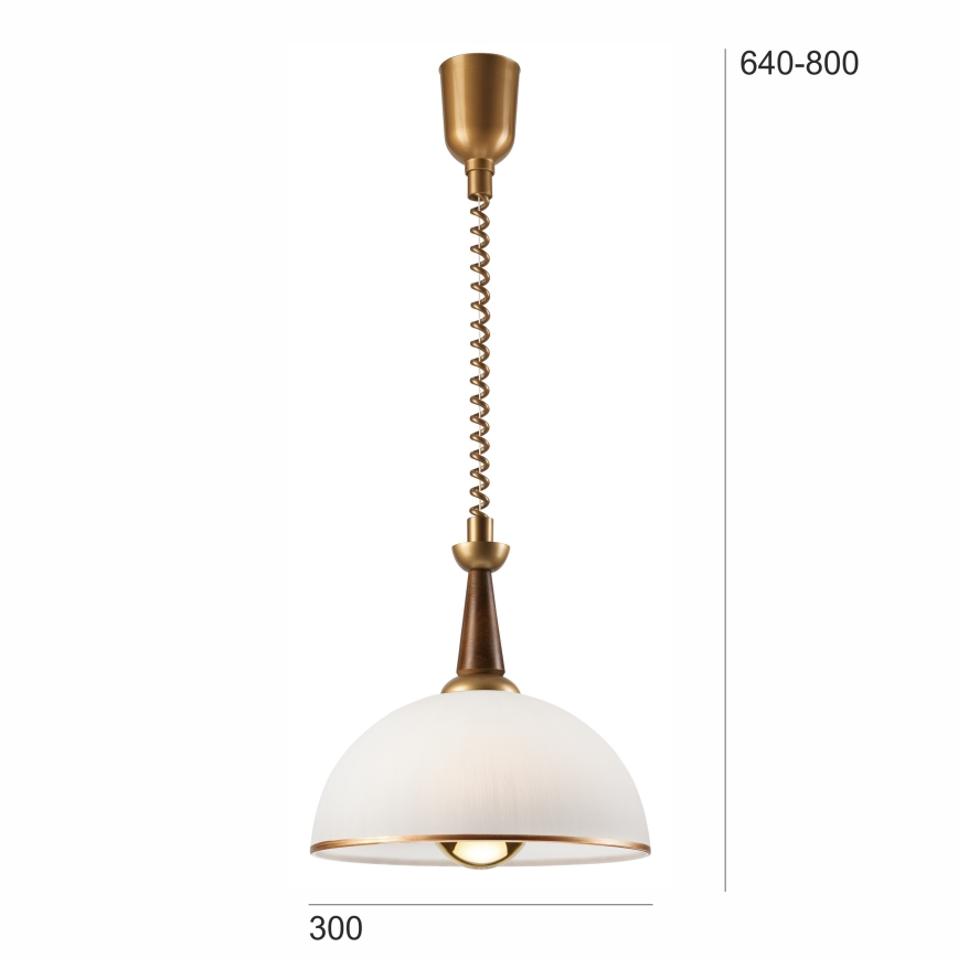 Lustre retrátil CHIARA 1xE27/60W/230V castanho/buche