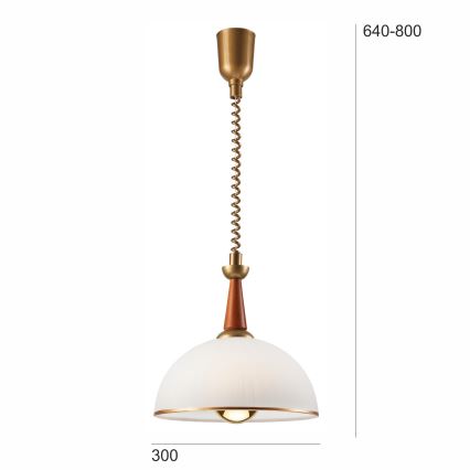 Lustre retrátil CHIARA 1xE27/60W/230V castanho escuro/buche