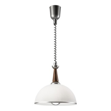 Lustre retrátil CHIARA 1xE27/60W/230V prata/marrom escuro/buche