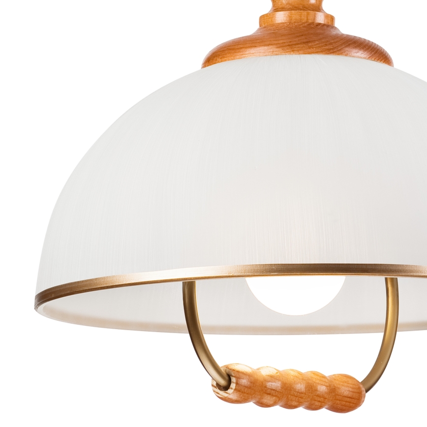 Lustre retrátil RAMONA 1xE27/60W/230V bege/marrom/pinho