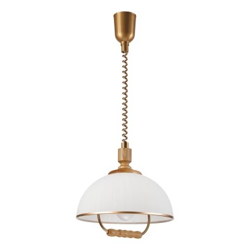 Lustre retrátil RAMONA 1xE27/60W/230V castanho/branco/carvalho