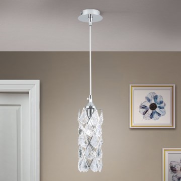 Lustre RITA suspenso em cabo, 1xG9/40W/230V, cromado brilhante