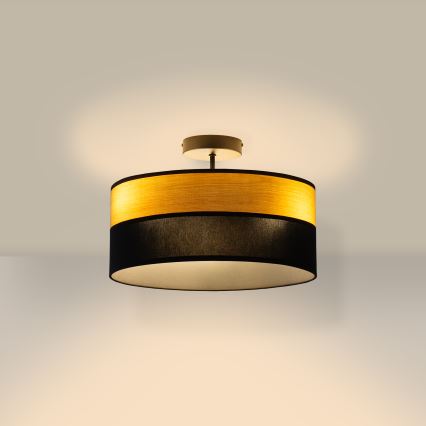 Lustre sobreposto ALBA 3xE27/15W/230V, diâmetro 40 cm, preto/marrom